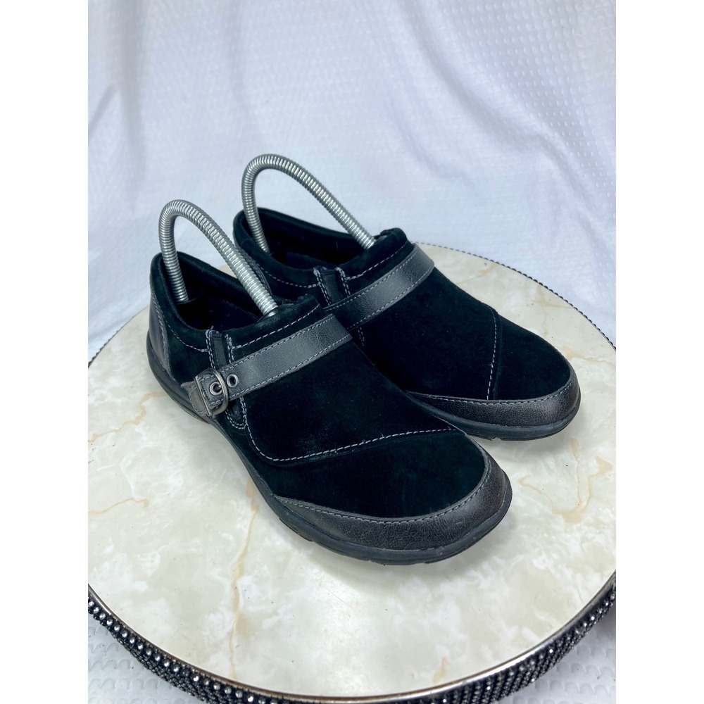 Merrell Dassie Suede Buckle Slip On Loafers Womens 7 Black Casual Walking Shoes